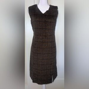 INDIBRAND soft brown plaid flannel jumper sleeveless dress, size small